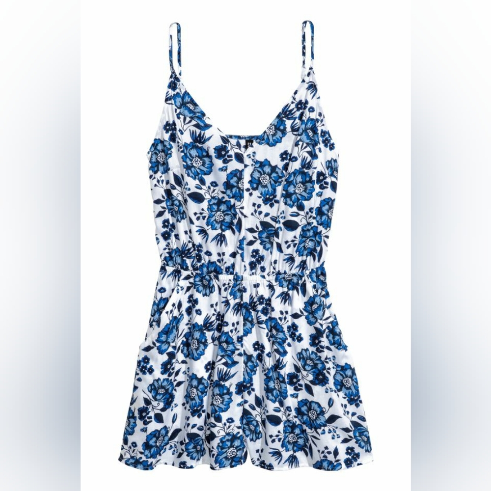 Floral Playsuit, Jumpsuit, Romper Shorts with Adjustable Straps size Women's 10